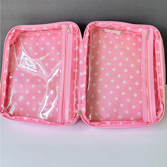 Pink Travel Organizer Case Embellished with Handles Women's Bag - Picture 9 of 15